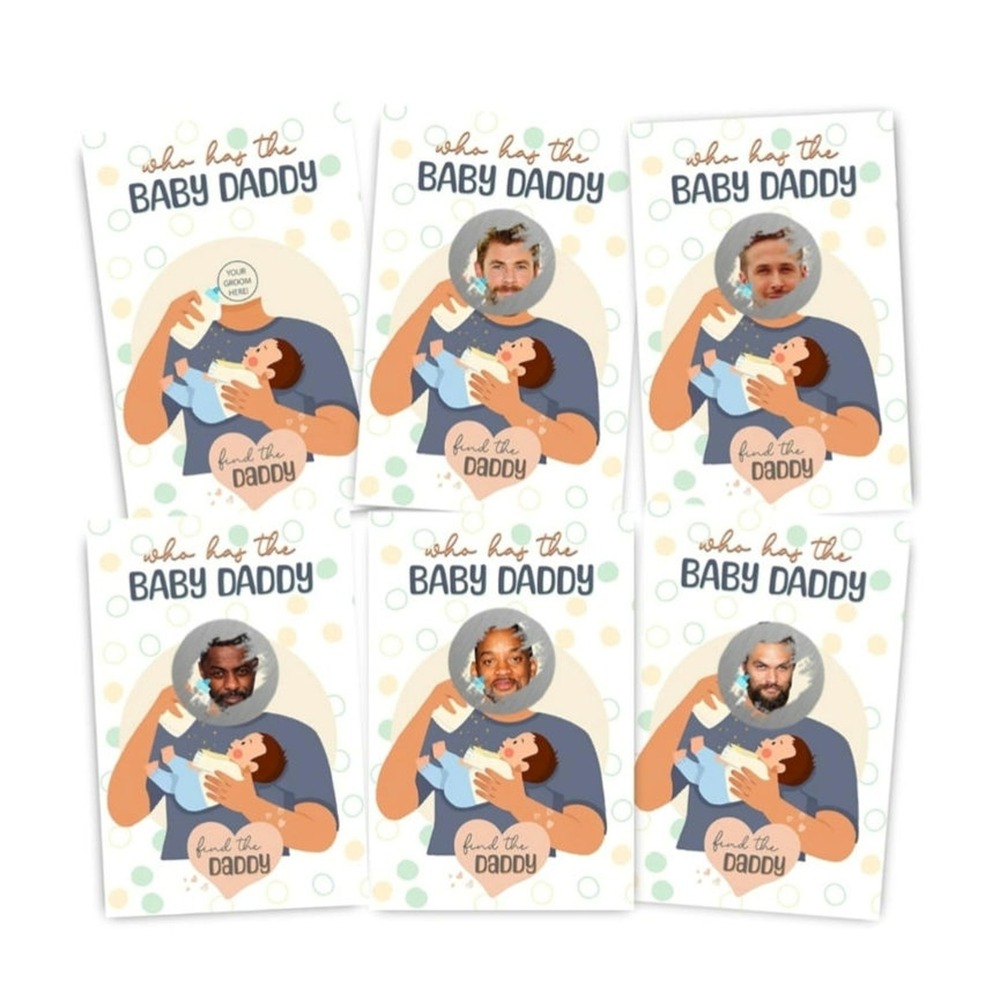 Baby Shower Games Who Has the Baby Daddy Scratch Off Cards 40 Pack Blue S7